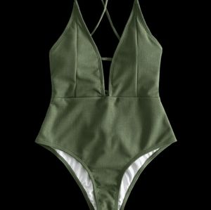 One piece Army Green bathing suit